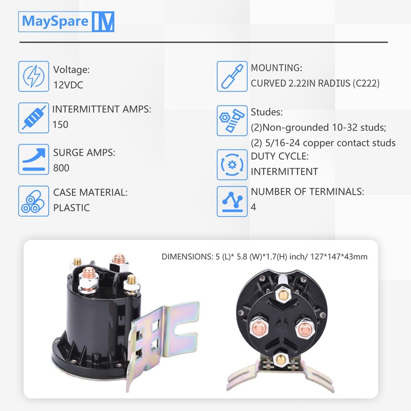 MaySpare Solenoid Relay Switch 12 Volt 4 Terminal Trombetta PowerSeal