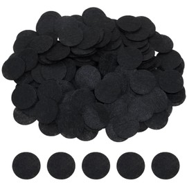 Tupalizy 1 Inch Round Felt Circles Pads for Scentsy Wax Samples Making Sewing Fabric Flower Hair Bows Headbands Accessories Christmas Crafts Crochet Project, 200PCS (Black)