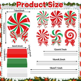 gisgfim 6Pcs Christmas Table Decorations Wood Candy Set Red Green White Wooden Sign Centerpiece Xmas Candy Tabletop Decor Gifts Christmas Tiered Tray Decor for Winter Holiday Party Home Tables