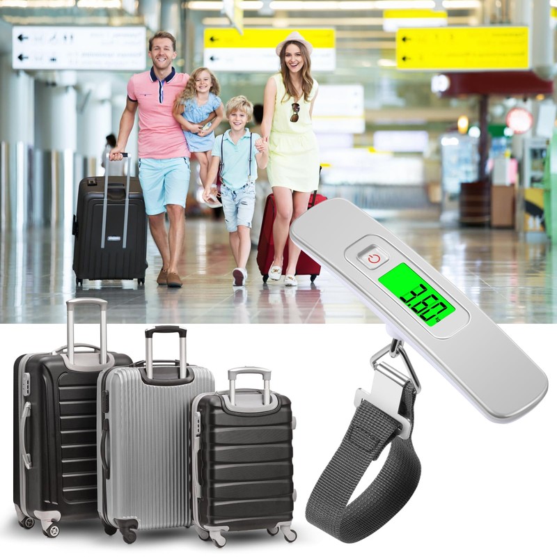 Blendura Digital Luggage Scales with Hooks, White, B