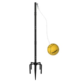 Garbuildman Tetherball Set with Rope for Outdoor Backyard, Adjustable Tether Ball Pole with Screw Reinforcement 5-Prong Base for Playground, Outside Ball Games Sports for Kids & Adults, 7.5 FT