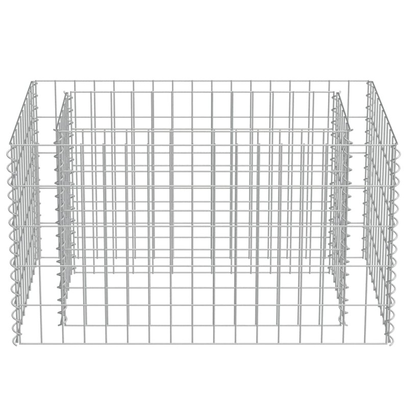 vidaXL Gabion Raised Bed - Galvanized Steel Outdoor Planter -
