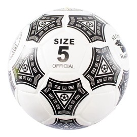 AZTECA Balon De Futbol Soccer Clasico Medida Oficial No. 5, Color Blanco con Negro, Reforzado Doble Lona, 32 Paneles, Ideal para Todo Terreno Uso RUDO