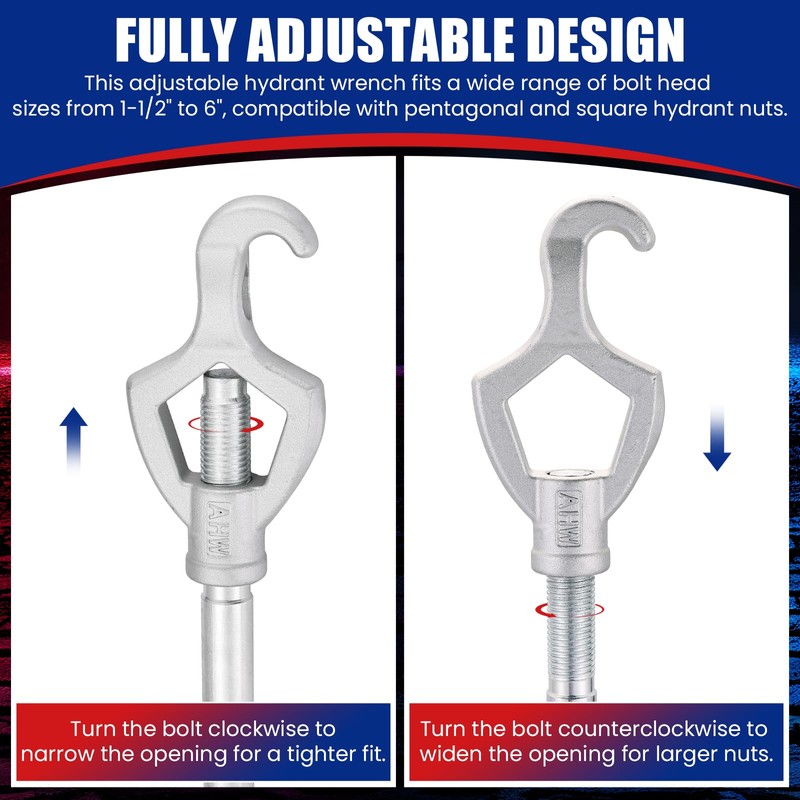NYXOVA Fire Hydrant Wrench Tool – Heavy Duty Adjustable Carbon