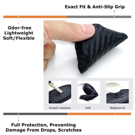 iJDMTOY Black Carbon Fiber Pattern Soft Silicone Key Fob Cover Case Compatible with 2020-up Toyota Supra GR