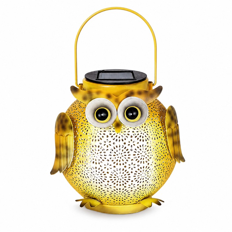 Solar Hanging Owl Lantern – IP44 Waterproof Metal Garden Light