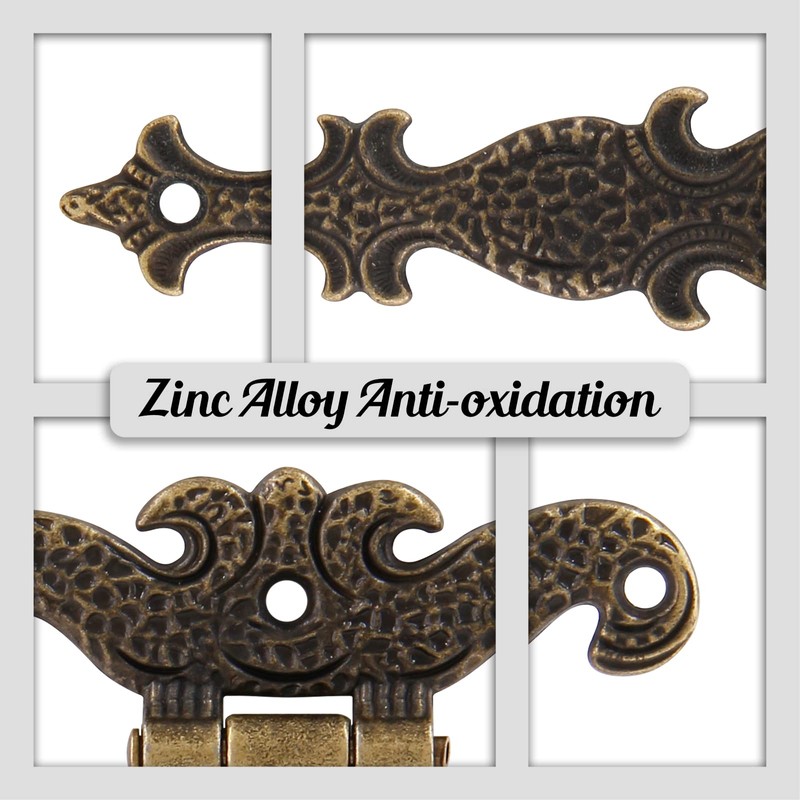 Cionyce 4Pcs Tee-Strap Hinges Heavy Duty Hinges Hardware Antique Bronze