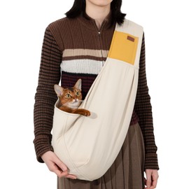 Pet Sling for Dogs and Cats, Carrying Strap, Small Dogs, Pet Bag, Prevents Popping Out, Adjustable Length, Easy to Carry, For Bicycles, Motorcycle Outings, Hospitals, Disaster Prevention, Supports Up