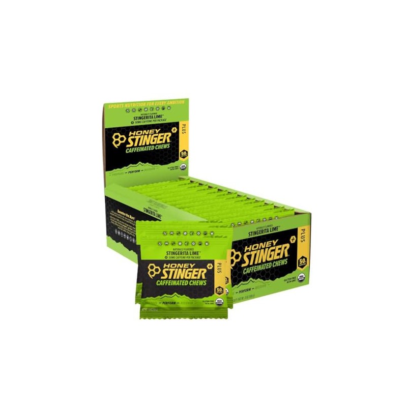 Honey Stinger gomitas energéticas, cafeina 50 mg 12 pzs lima