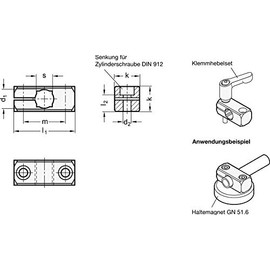Clamp Holder Aluminium Black Anodised Bore 12 mm