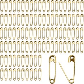 100 Pieces Safety Pins,Small Safety Pins,Small Safety Pins for Clothes Invisible,Mini Pins 18mm Brass Metal Sewing Art Craft Size Tiny Tag Dress Pin (Gold)