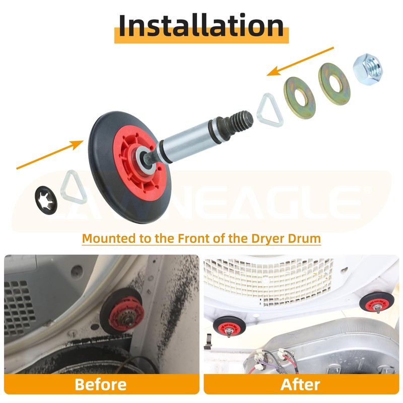 LAWNEAGLE 4392067 Dryer Repair Kit - Includes WPW10314173 Drum Support