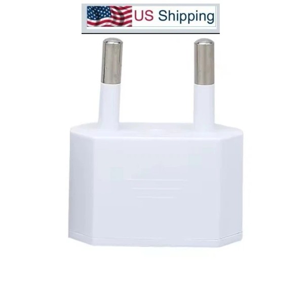 Unbranded/Generic White US to EU Travel Mini Adaptor Plug 2