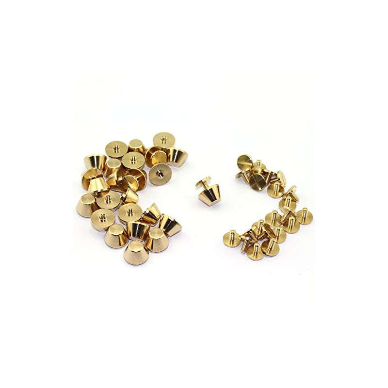LQ Industrial 25-Pack 1/2" Purse Handbag Feet Nailhead Flat Stud