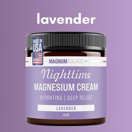 Magnum Solace Nighttime Magnesium Cream - Hydrating Lotion for Daily Comfort - Body Care, Skincare & Cosmetic Use:_Lavender