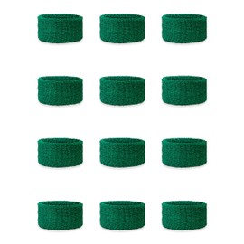 Couver Pulsera de tela de rizo de algodón verde de 1 pulgada para niños, para escuela, iglesia, actividades YMCA o incluso (6 pares)