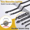 Cuban Link Chain Stainless Steel Black Necklaces 4mm 18 Inch