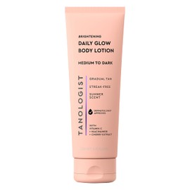 TANOLOGIST, Brightening Daily Glow Tan Lotion, Crema Bronceadora Gradual, Niacinamida, Vitamina C, Medium-Dark, 250 ML