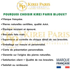 KiREI PARIS BIJOUX Bracelet with 8 mm Wide Edge and 7 Chakras Bouddha for Protection Force and Bonheur