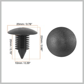 RATCHROLL 40pcs 10mm Hole Dia Plastic Bolt Rivets Fastener Rivets Bumper Retainer Clips Black for Car Front Rear Upper Replacement Car Parts