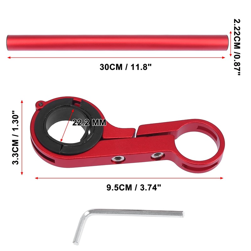 X AUTOHAUX Bicycle Lengthen Aluminum Alloy Double Handlebar Extension Bracket