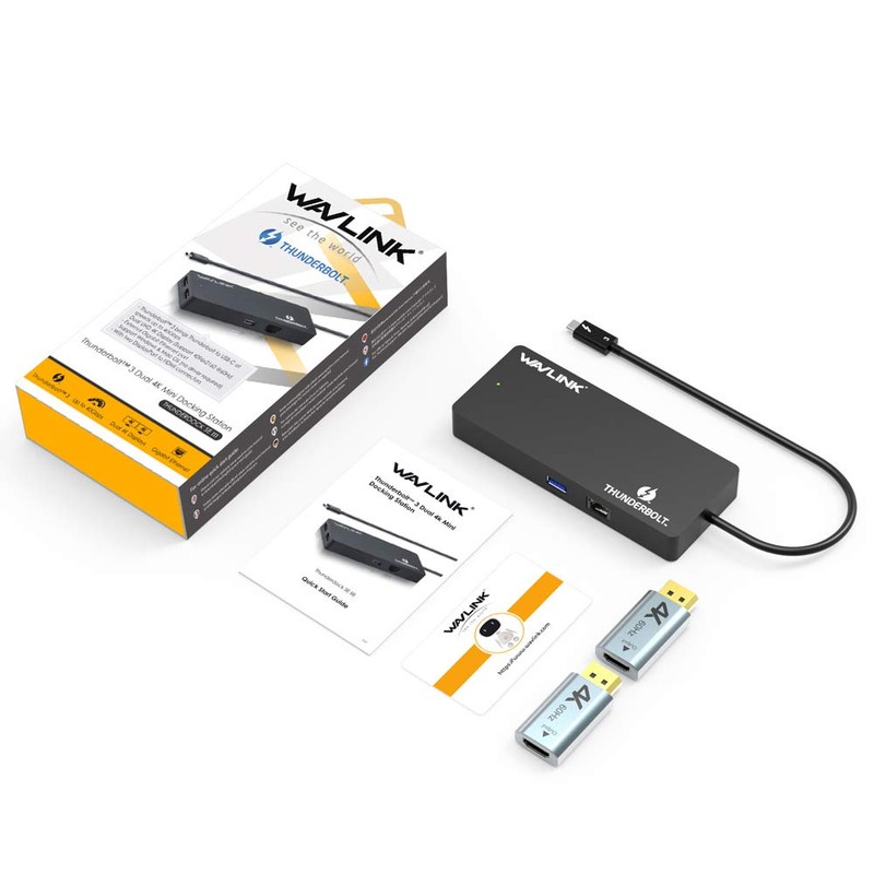 WAVLINK Thunderbolt 3 Mini Dock Docking Station / Dual 4K