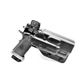 DSCHolsters Model 4 - Watchtower Apache Pew View Demolitia - X300 / Competition / OWB Carry - Right - Basketweave, No Attachment