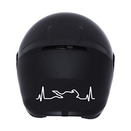 Autodomy Motorcycle Helmets Heartbeat Helmet Sticker Motorcycle Sport 2 Pieces 12 x 3 cm Sticker for Motorcycle Helmet for Motorcycle Resistant to Sun and Rain Women
