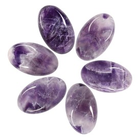 KYEYGWO Natural Reiki Healing Amethyst Crystal Worry Stone for Meditation Relaxation, Palm Trees and Thumb Massage Stones Suitable for Stress Relief