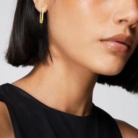 KristLand Silver Hoop Earrings for Women 925 Sterling Silver Hypoallergenic Leverback Earrings for Ladies Girls Gold Tone 26mm