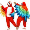 ABPTBAZ Unisex Adult Diamond Parrot Onesie One Piece Pajamas Animal
