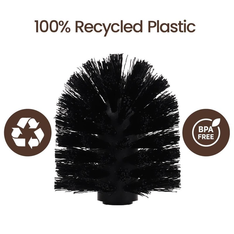White Magic Eco Basics Toilet Brush Head, Black