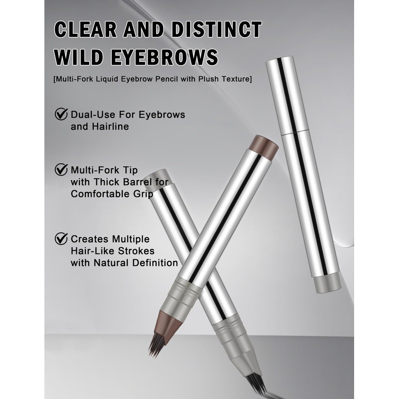 Erinde Braun Microblading Eyebrow Pencil, Long-Lasting, Waterproof and Smudge-proof Eyebrow
