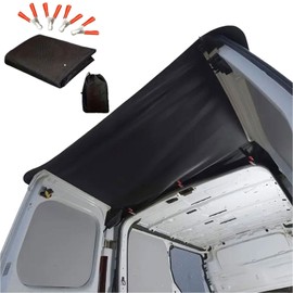Gemsaya Rear Barn Door Cover, Oxford Fabric Rear Awning Cover Suitable for Ford Transit Custom VW T5 T5.1 T6, Black Motorhome Protection for Renault Trafic Fiat Ducato Box Truck