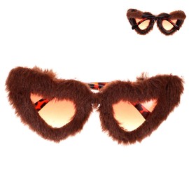 COLLBATH Plush Sunglasses Decorative Sunglasses Women Sunglasses Fuzzy Heart Sunglasses Heart Shape Sunglasses Funny Sunglasses Heart Sunglasses for Women Sunglasses for Party