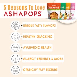 AshaPops Variety Pack Popped Water Lily Seeds - Gluten Free | Vegan | Paleo | Kosher OU| Soy Free | 1 oz | (Pack of 4 Bags)