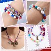 1300 Pcs Patriotic Bracelet Making Kit, Red White Blue Beads