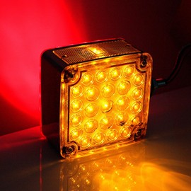 LBRST Red+AmberSquare 52 Led Double-Face Pedestal Fender Light LED Stop Turn Tail Signal Trailer Light For Freightliner Argosy 2000 2002 2004 For Freightliner Century Class 1997 1999 2001 2003 2006