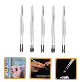 IWOWHERO Crafting Tweezers Set 5pcs Stainless Steel Tweezers for Stamps Earrings Jewelry Making