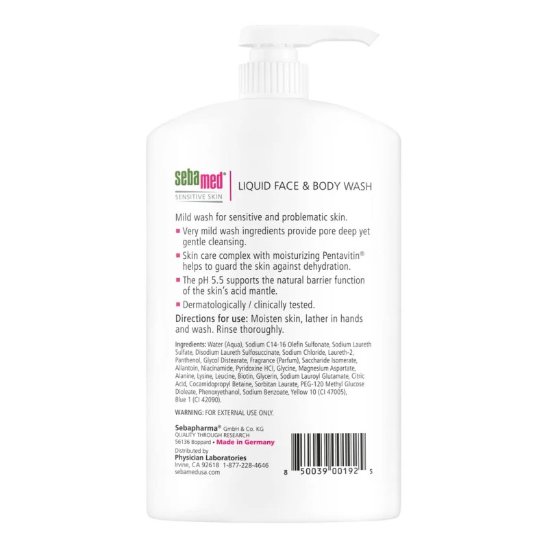 Jabón Corporal Y Facial Sebamed Liquid Para Pieles Sensibles