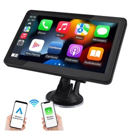 Wireless Apple CarPlay Android Auto 7" Touch Screen Portable Navigation Devices Car Radio with Apple Airplay,Automatic Multimedia Player,Car Stereo with Mirror Link/USB,AUX,Siri,Bluetooth