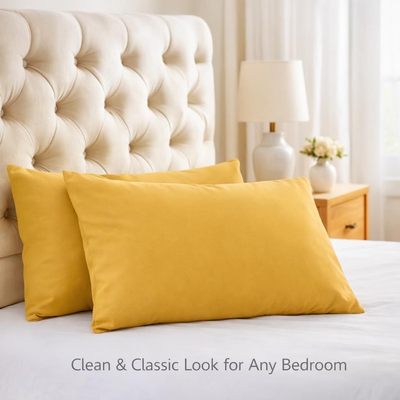 Evolive Ultra Soft Brushed Microfiber Standard Size 20"x30" Pillowcases Pair