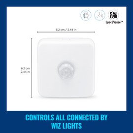 WiZ Indoor Motion Detector Wireless [White] Ultrasonic Sensor for Automatic Smart Home Lighting, Livingroom, Bedroom