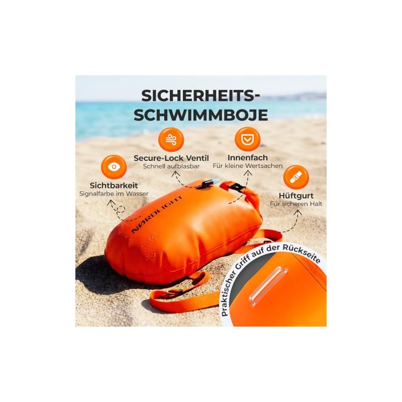 Nordlight Inflatable Waterproof Swimming Buoy with Dry Bag