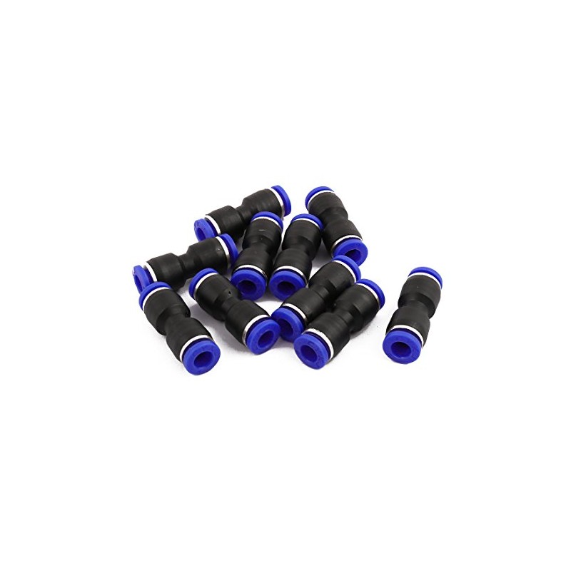 sourcing map 10Pcs 6mm Dia 2 Way Straight Tube Hose