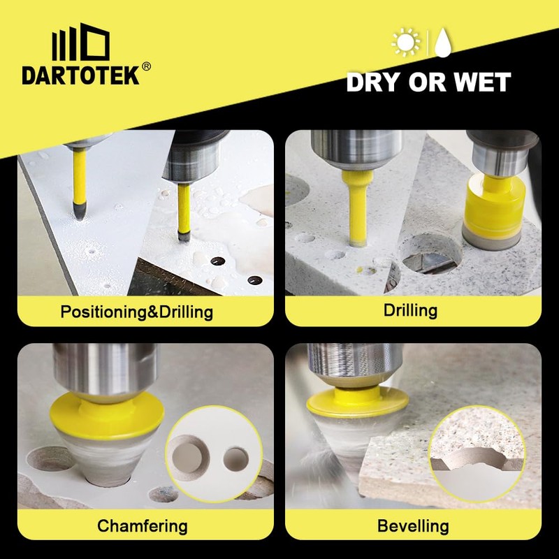 Diamond Core Drill Bits Set 10PCS - DARTOTEK Tile Hole