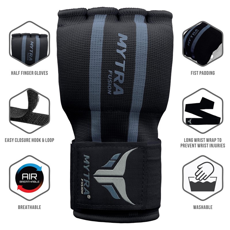 Mytra Fusion Boxing Inner Gloves Hand Wraps Protection Easy Wraps