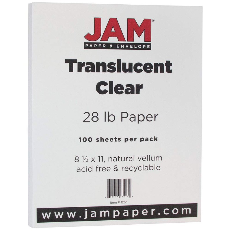 JAM PAPER Translucent Vellum Paper - 215.9 x 279.4 mm