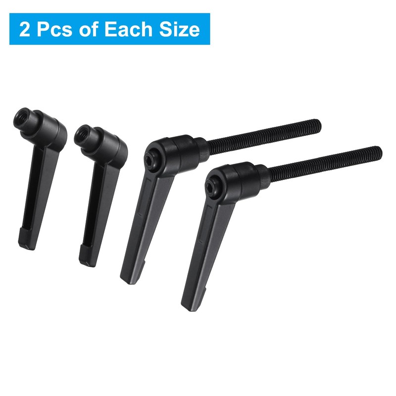 sourcing map 4pcs Clamping Lever Adjustable Handle Set Metric M6