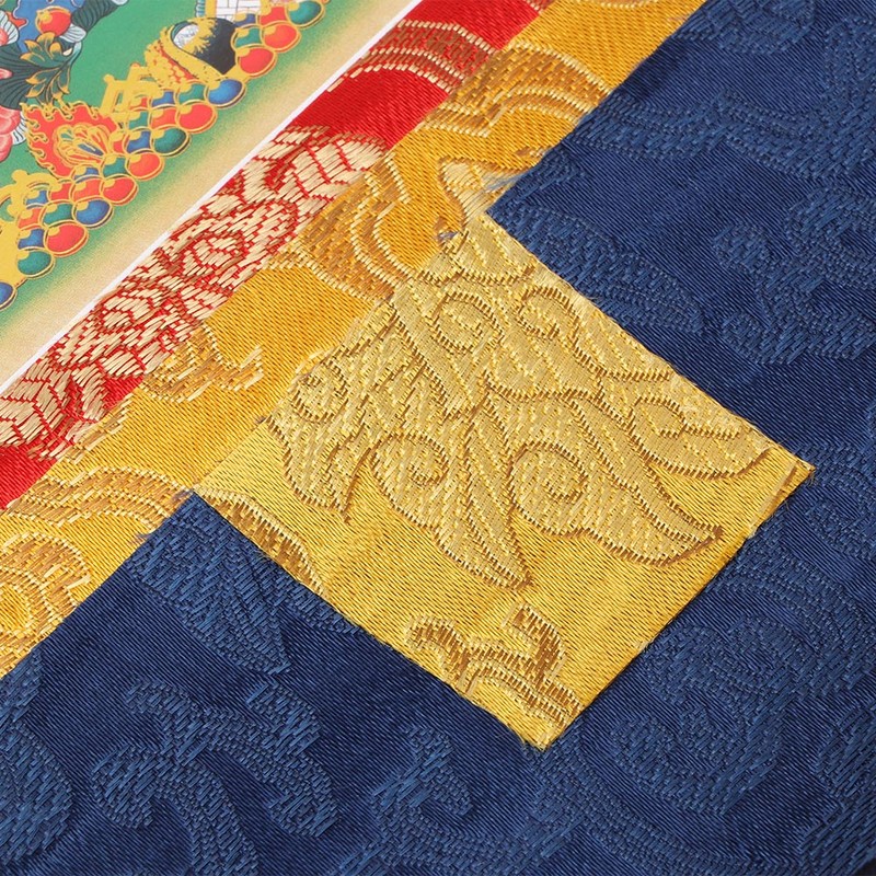 Tibetan Thangka Wealth God Yellow Jambhala Buddha Buddhist Decorative Scroll